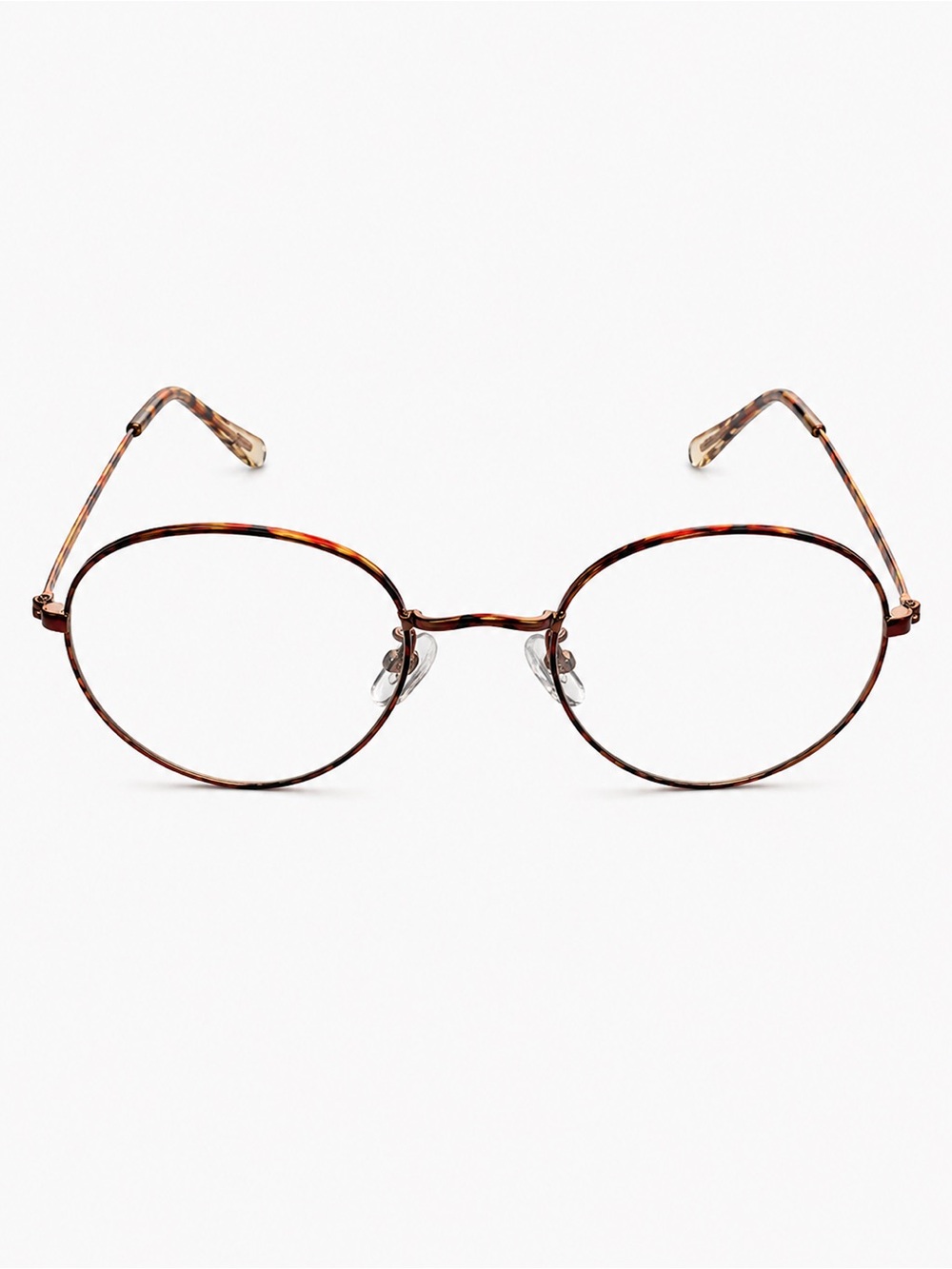 Zara Tortoiseshell Round Metal Glasses - Brown
